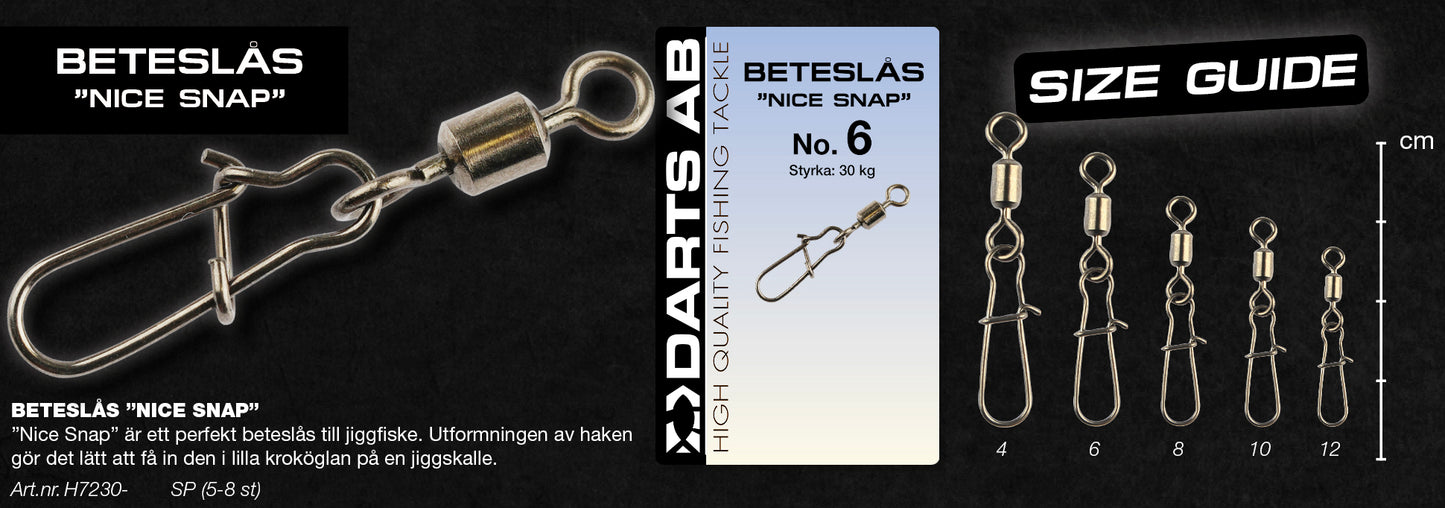 Beteslås "Nice Snap" no8 7-pack