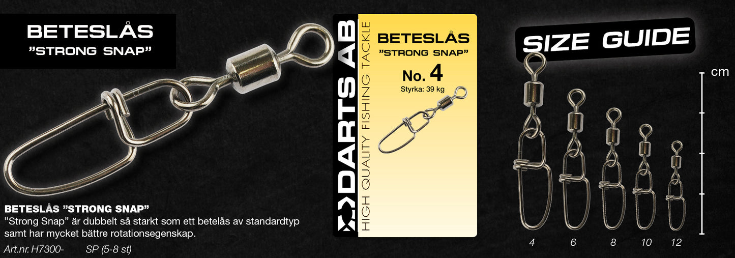 Beteslås "Strong Snap" no10 8-pack