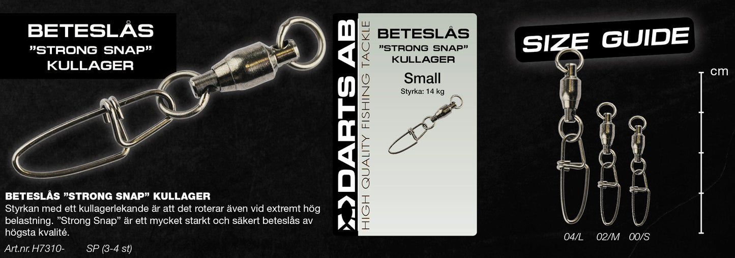 Beteslås "Strong Snap" kullager no4 3-pack