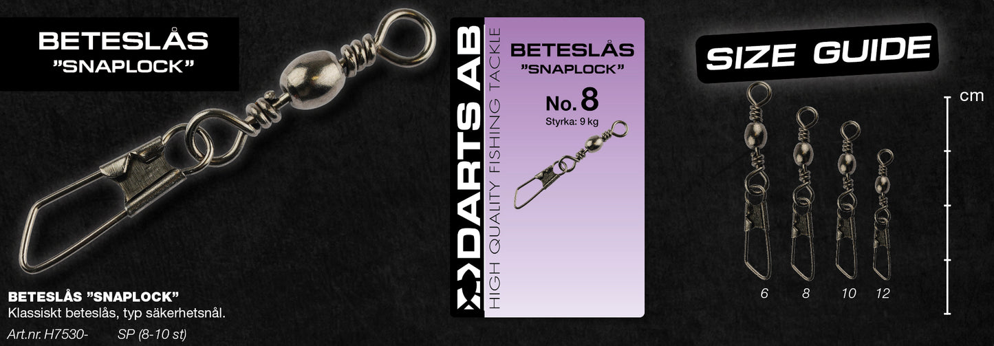 Beteslås "Snap Lock" no8 9-pack