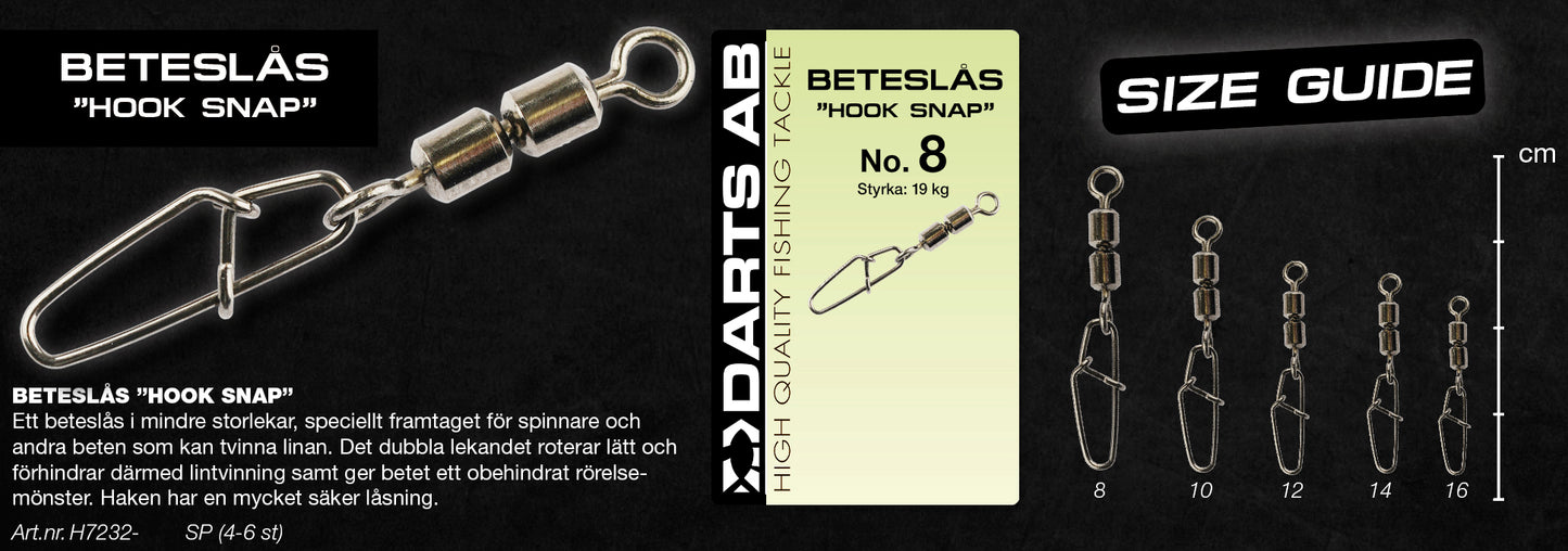 Beteslås "Hook Snap" no16  6-pack